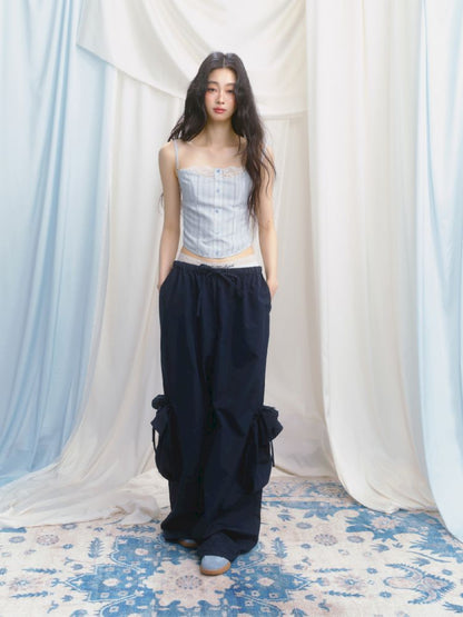 Sporty Loose Pockets Wide Leg Pants【s0000012157】