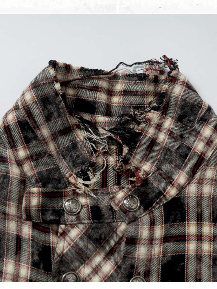 Rock Rebel Punk Check Shirt Jacket【s0000014656】