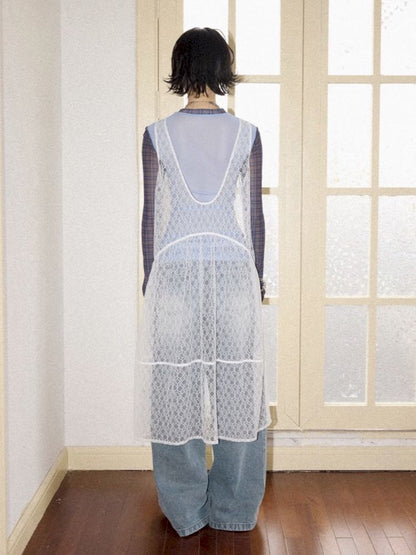 Starfish Printed Lace Hollow Out Dress【s0000012297】