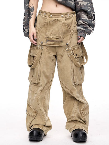 Multi-Pocket Workwear Bib Pants【s0000011364】