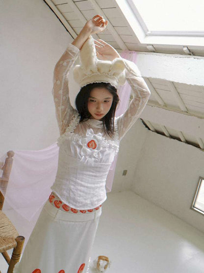 Polka Dot Strawberry Badge Camisole Top【s0000014939】