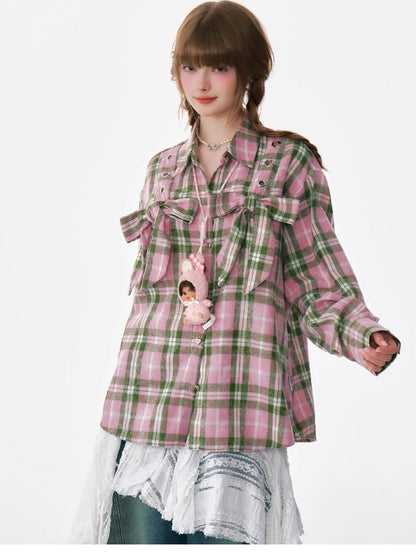 Loose Plaid Shirt Jacket【s0000012218】