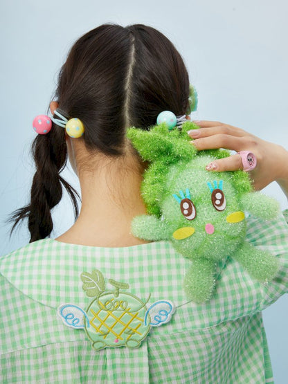 Melon Checkered Polka Dot Doll Collar Shirt Skirt【s0000013164】