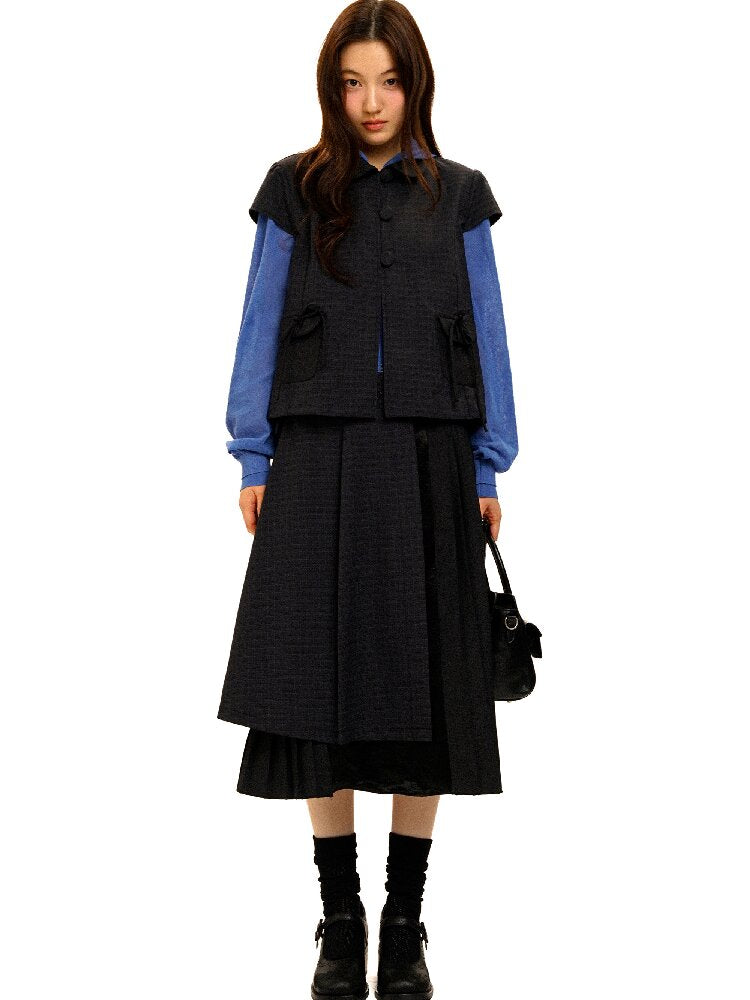 Plaid Puff Sleeve Skirt Set【s0000017925】