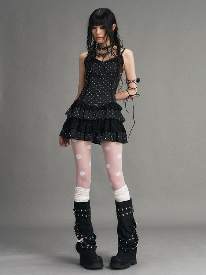Vintage Lace Polka Dot Cake Dress【s0000017530】