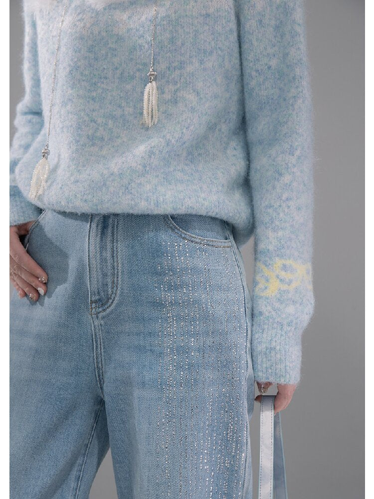 Light Sky Blue Diamond Wash Jeans【s0000015737】