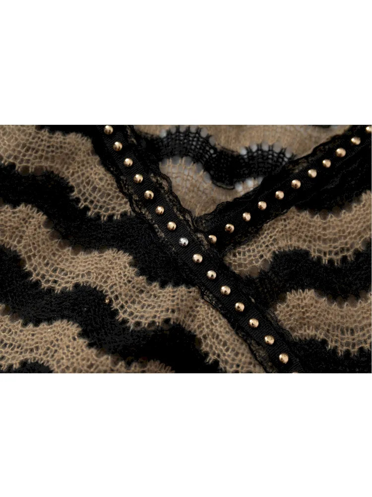 Two-Piece Set Striped Knit Top【s0000013953】