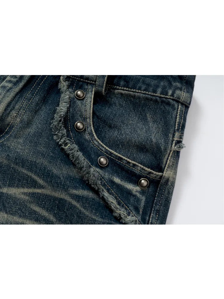 Distressed Straight-Leg Slim-Fit Jeans【s0000013946】