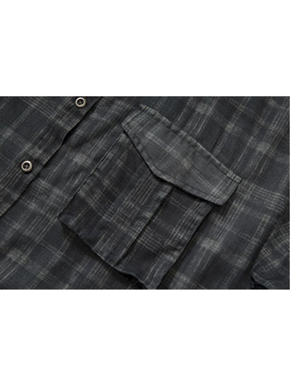 Polka dot plaid sun loose shirt【s0000012622】