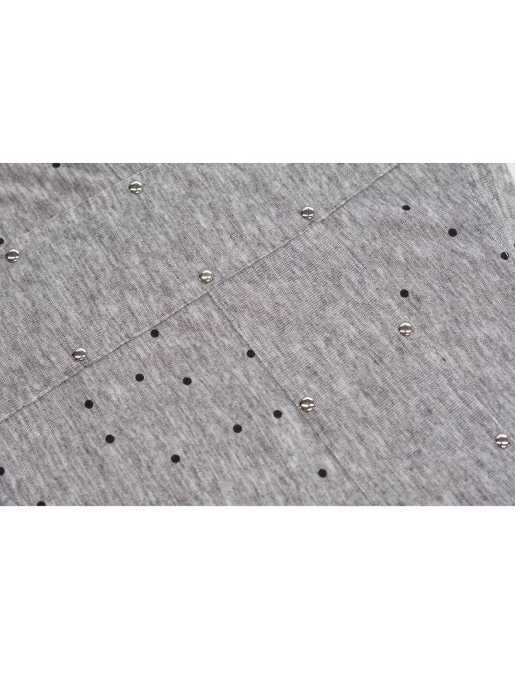 Cross Print Long Sleeve Knit Slouchy T-Shirt【s0000013892】