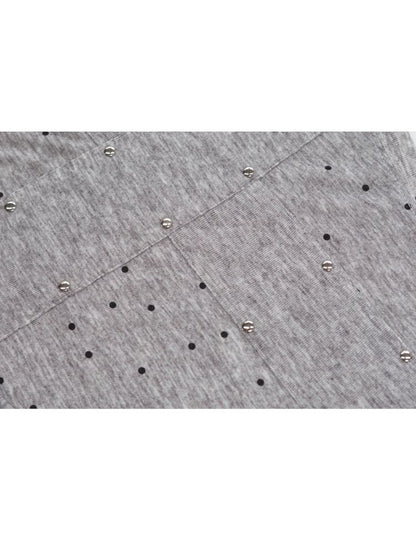 Cross Print Long Sleeve Knit Slouchy T-Shirt【s0000013892】