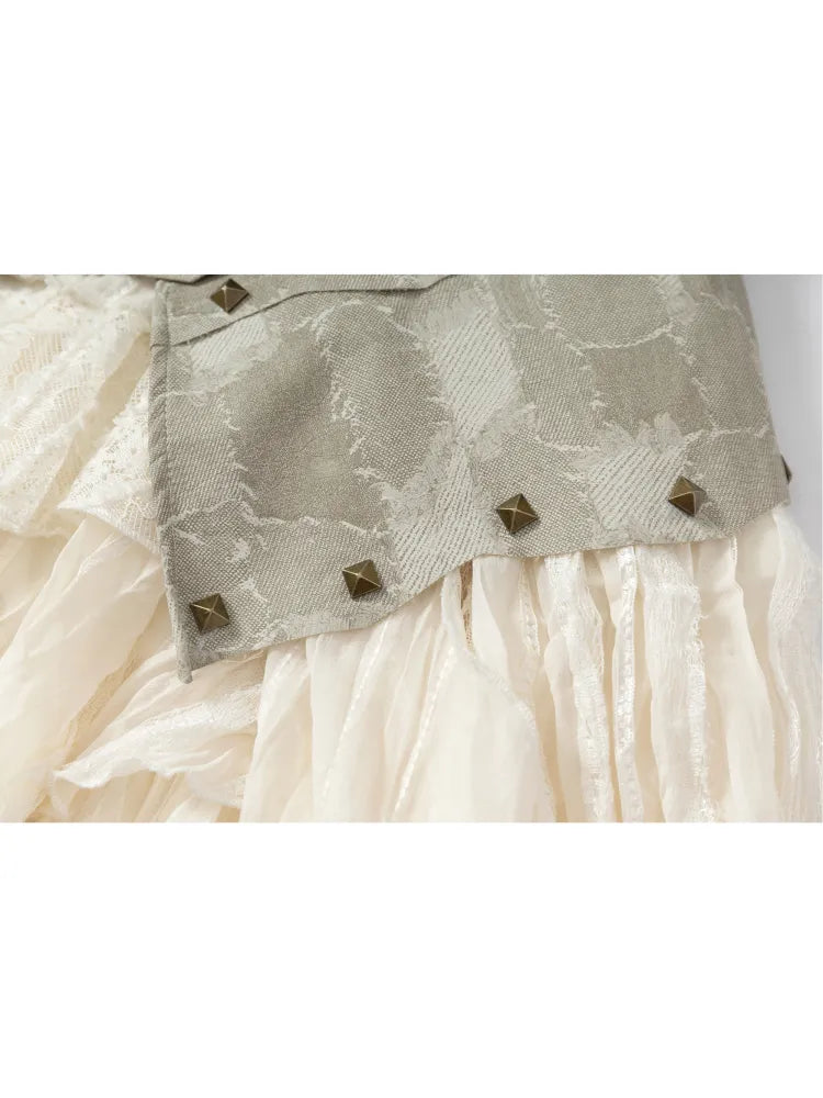 Asymmetrical multi-layer lace skirt【s0000013955】