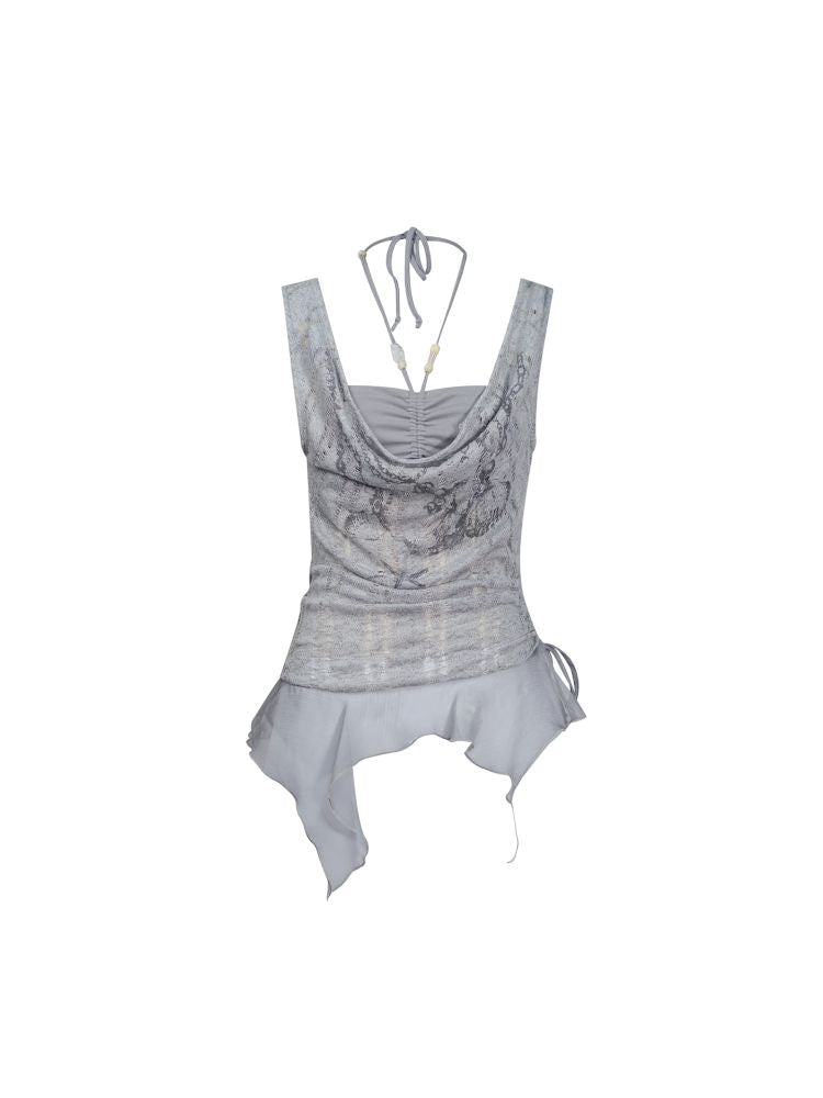 Hollow Swing Neck Sleeveless Blouse【s0000012644】