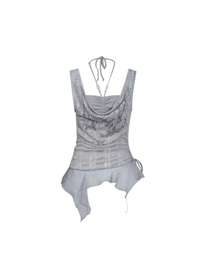 Hollow Swing Neck Sleeveless Blouse【s0000012644】