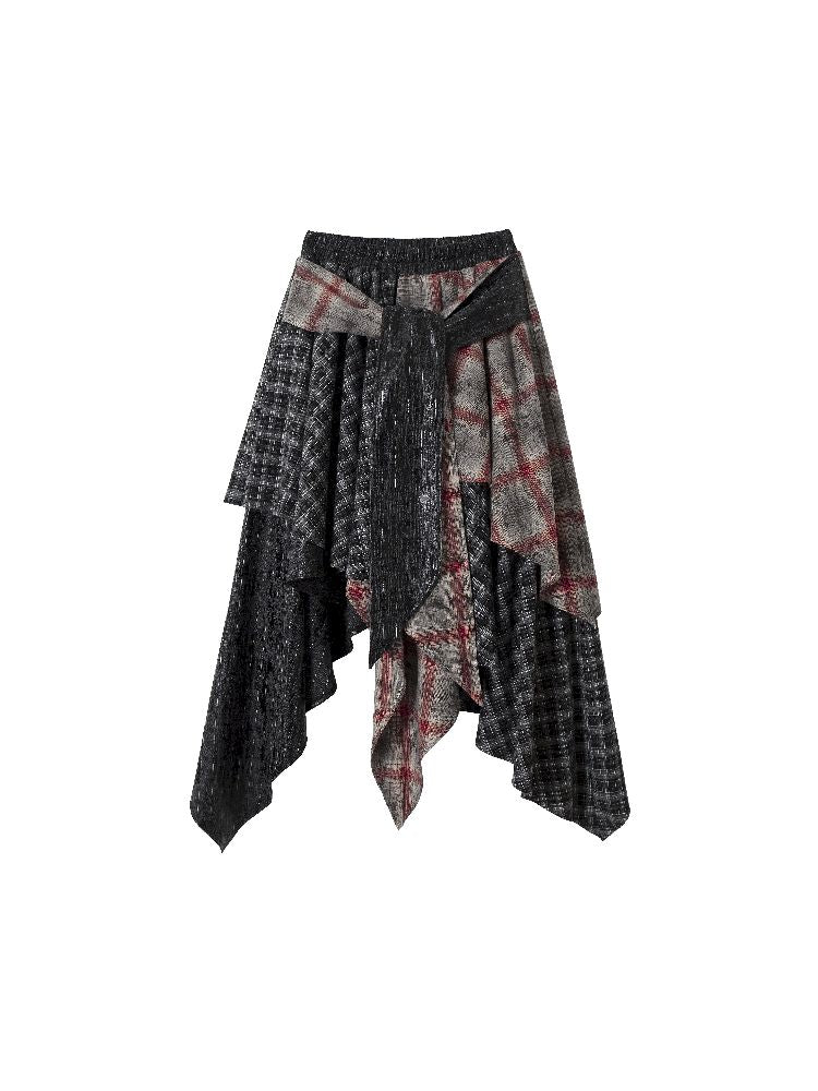 IRREGULAR HEM MULTI-LAYERED SKIRT [S0000011224]