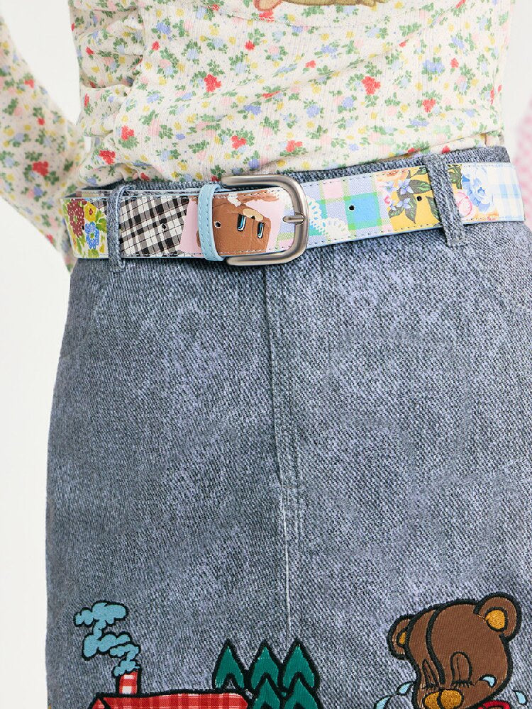 Bear Patchwork Pin Buckle Belt【s0000018729】