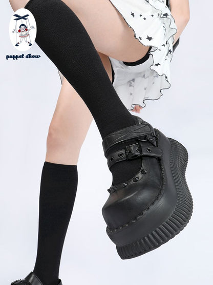 Mary Jane height increase small leather shoes【s0000013357】