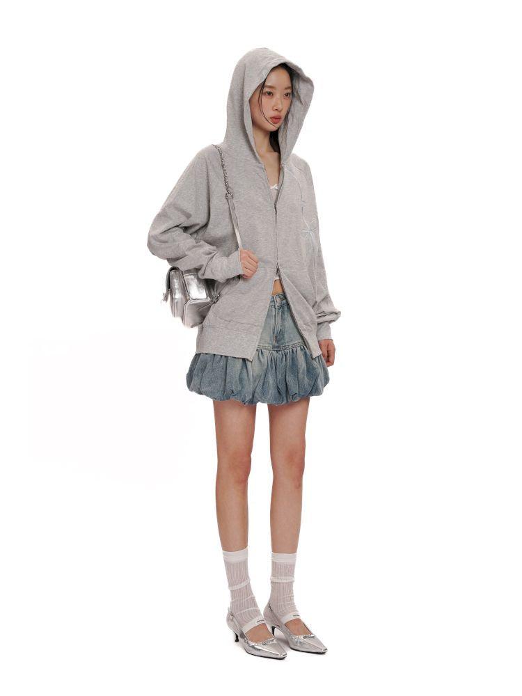 Fluffy bud mini denim skirt【s0000012525】