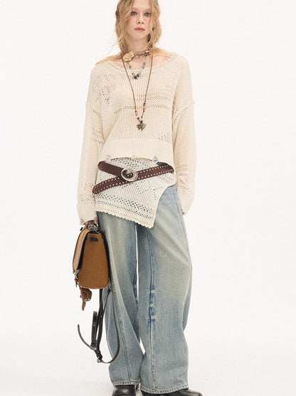 Split Cat Whiskers Scimitar Jeans【s0000015895】