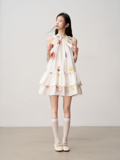Bow Tie Hanging Neck Dress【s0000011956】