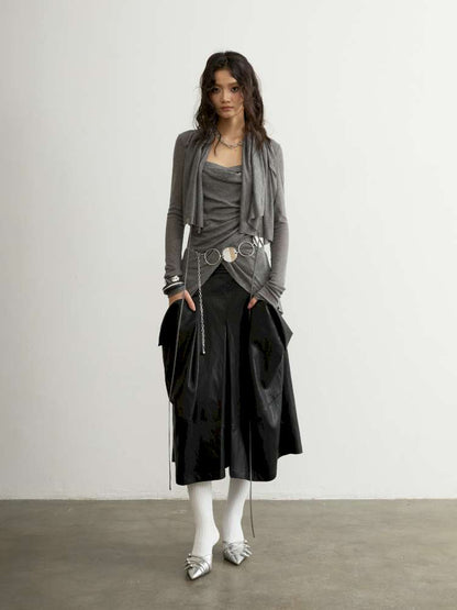 Pleated Sculptural Mock Two Shirt【s0000015191】