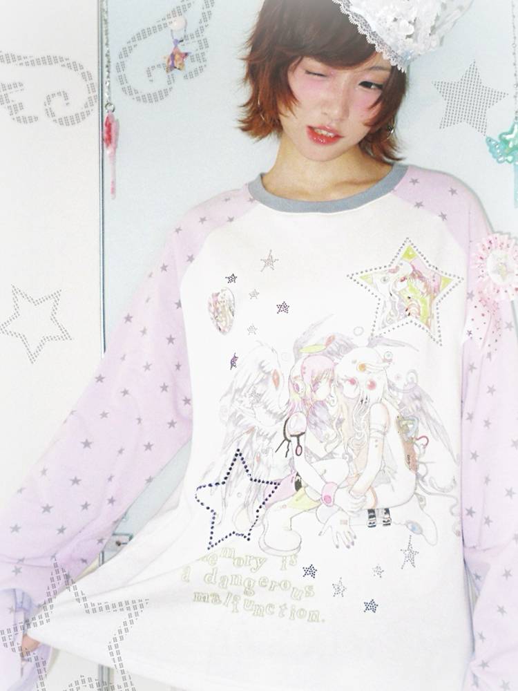 Star Drop-Shoulder Long-Sleeve Sweatshirt【s0000014439】