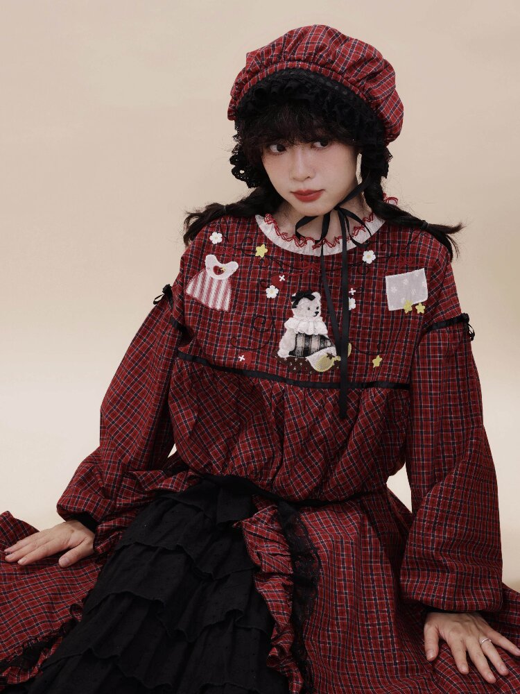 Embroidered Lantern Sleeve Shirt【s0000019283】