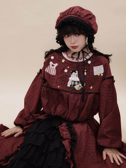 Embroidered Lantern Sleeve Shirt【s0000019283】