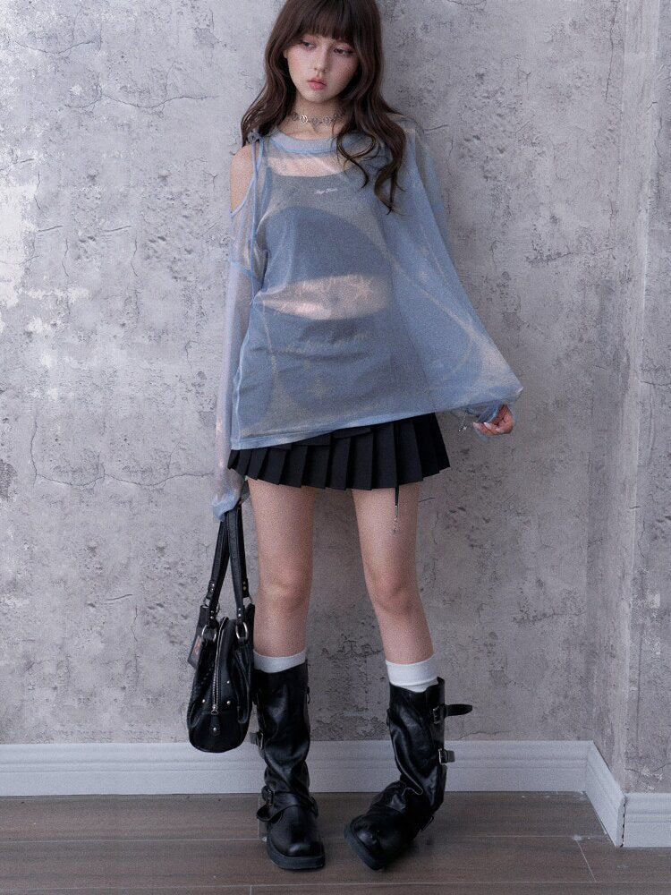 Mesh Cover-Up Summer T-Shirt【s0000017868】