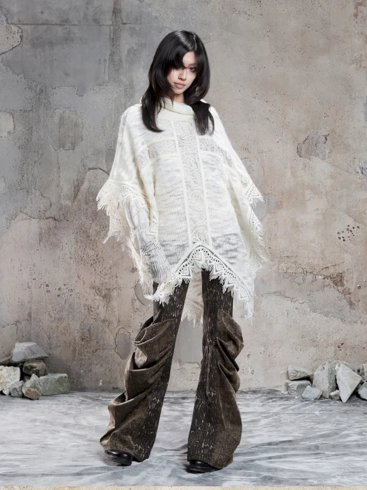 Pleated Accents Stylish Slim-Fit Long Flared Pants【s0000014130】