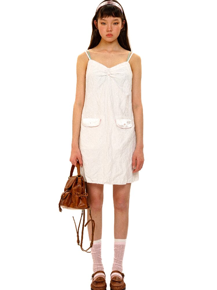 Lace Wire Pleated Slip Dress【s0000017431】