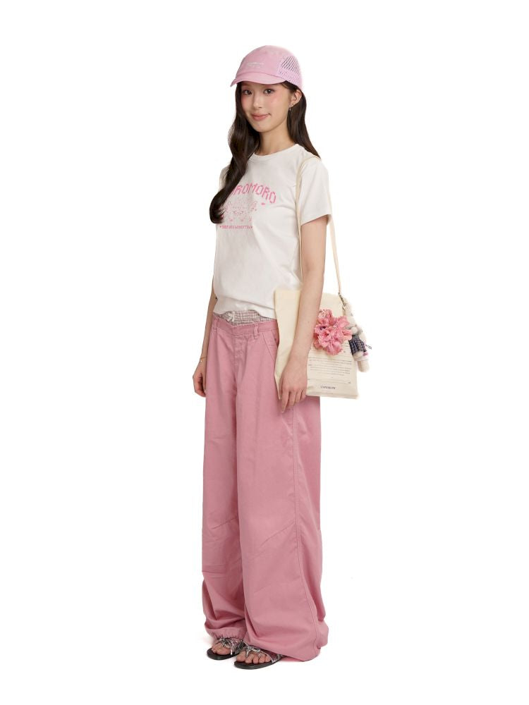 Relaxed fit adjustable cuffs casual pants【s0000012547】