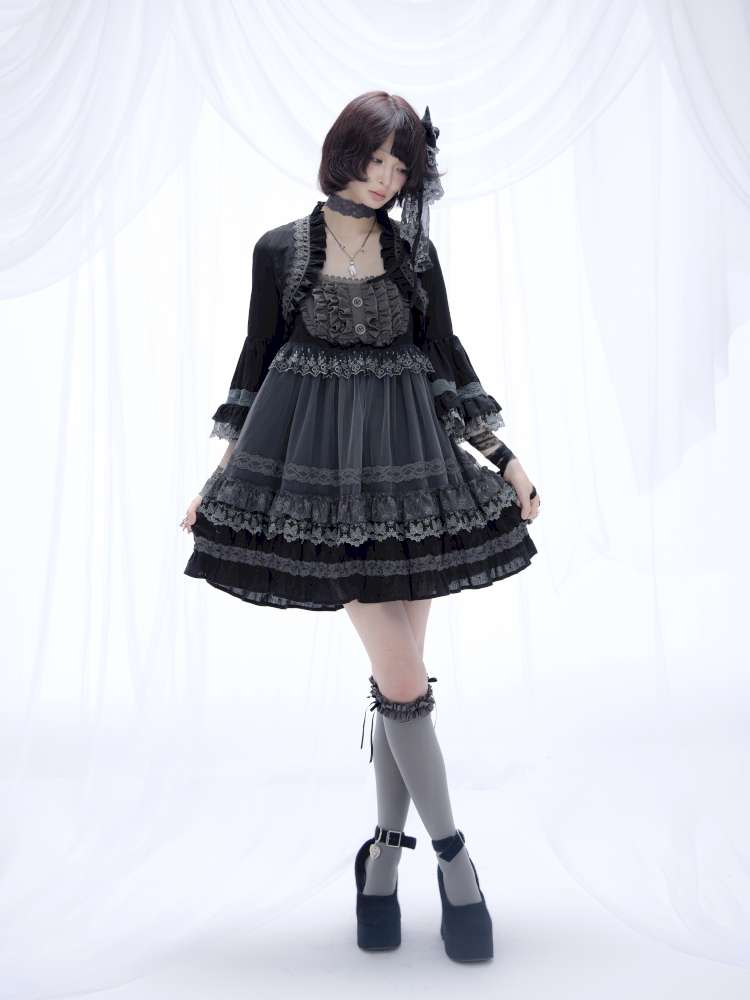 Dark Lolita Lace Mesh Sundress Dress【s0000014684】