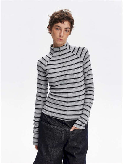 Vintage Striped Slim Knit Top【s0000015059】