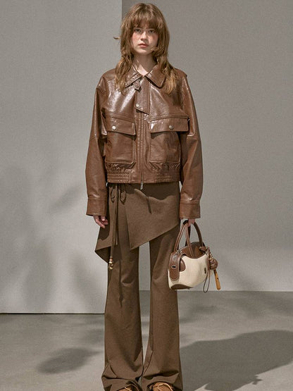 Beaded Drawstring Relaxed Fit Trousers【s0000014408】