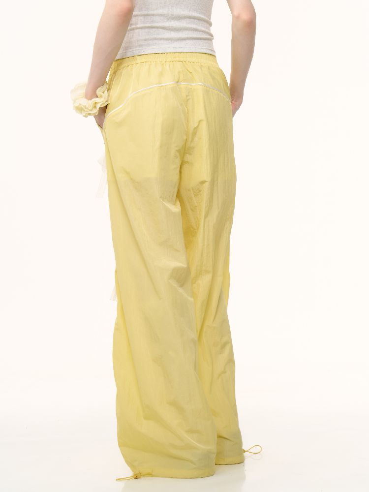 Wide-leg Straight Yellow Sports Casual Pants【s0000012239】