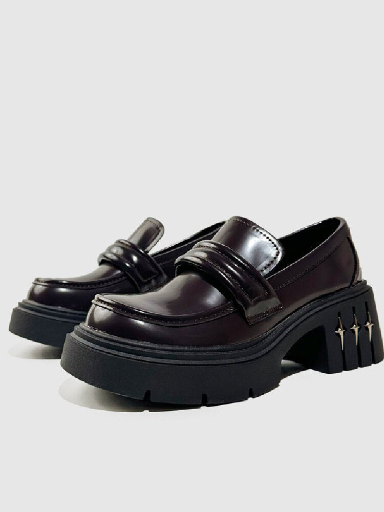 Thick Soled Casual Heel Loafers【s0000015718】