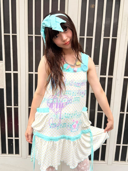 Printed Casual Mesh Tank Dress【s0000017762】