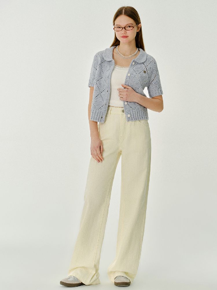 Cubic Bow Light Jeans Lace Pants【s0000011977】