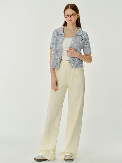 Cubic Bow Light Jeans Lace Pants【s0000011977】