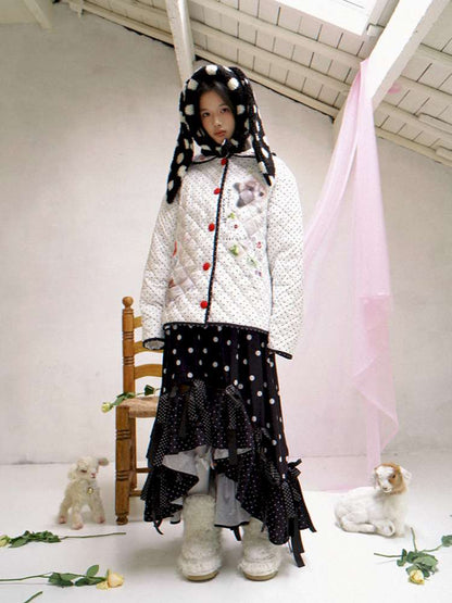 Notebook-Style Printed Cat Cotton Coat【s0000014527】