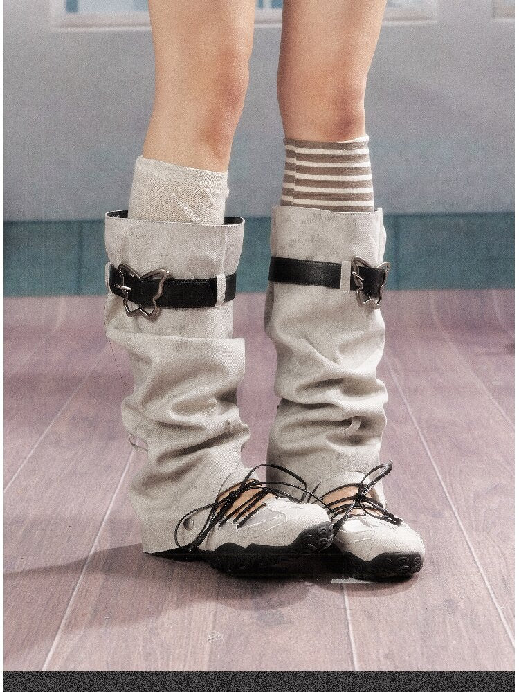 Detachable Leaky Instep Flat Boots【s0000016542】