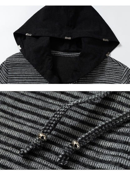Fake Two-Piece Striped Hooded Cardigan【s0000016257】