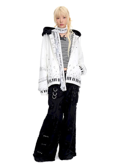 Headphones Embroidered Hoodie Jacket【s0000014098】