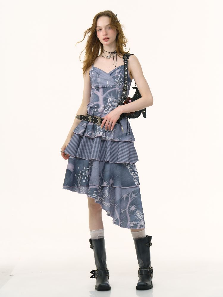 Pleated Cake Hem Halter Dress【s0000012259】