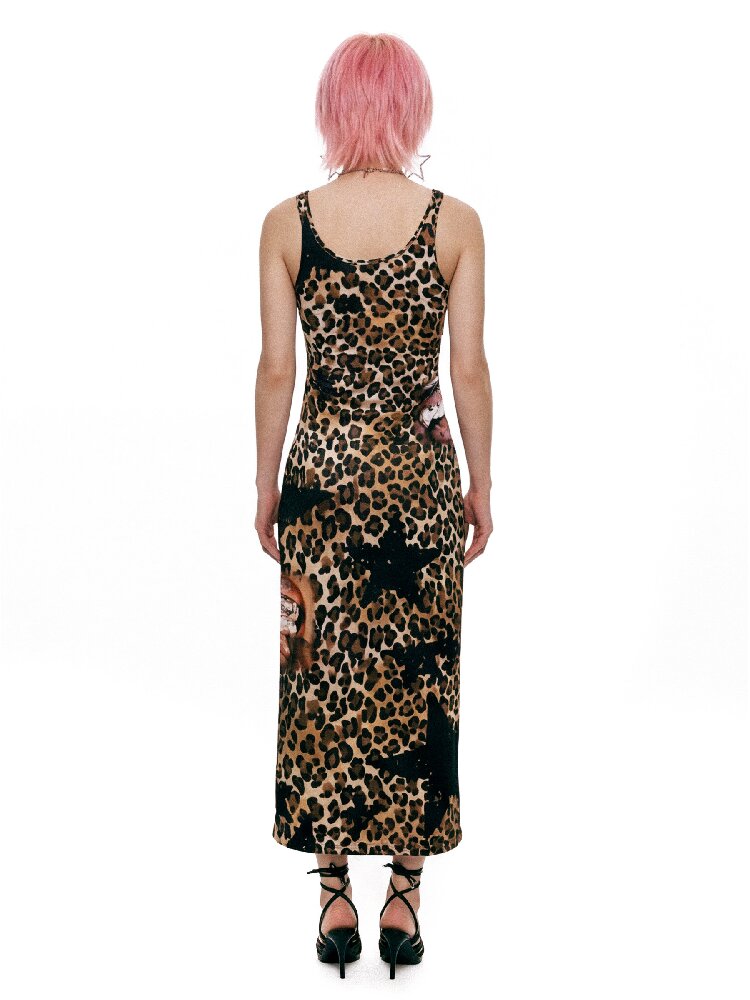 Leopard Print Slimming Tank Dress【s0000017404】
