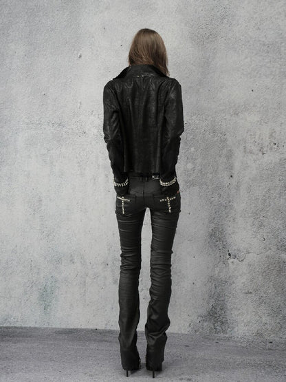 Coated Zip Stud Skinny Pants【s0000016943】
