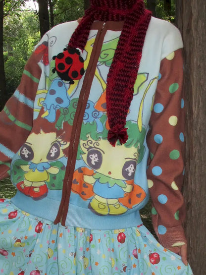 Hand-Knitted Beetle-Patterned Scarf【s0000014190】