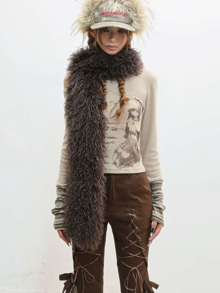 Imitation Sheep Wool Warm Scarf【s0000014833】