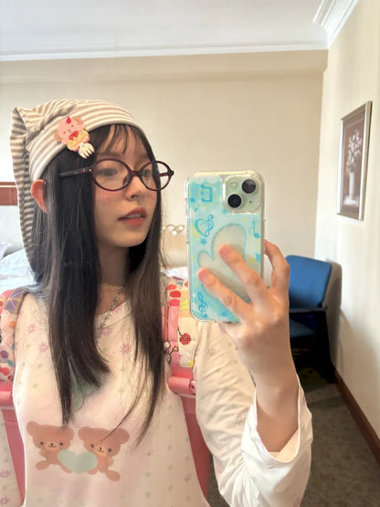 Bear Heart Lace Long-Sleeve T-Shirt【s0000014170】